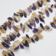 Amethyst And Yellow Citrine Raw Mix String Necklace