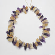 Amethyst And Yellow Citrine Raw Mix String Necklace