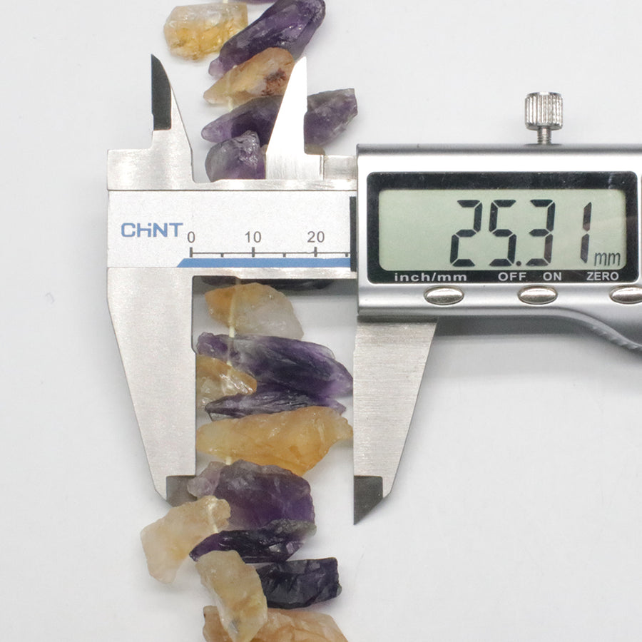 Amethyst And Yellow Citrine Raw Mix String Necklace