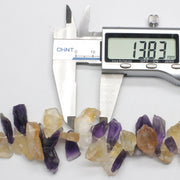 Amethyst And Yellow Citrine Raw Mix String Necklace