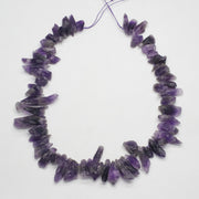 Green Quartz Amethyst Raw Strand Necklace