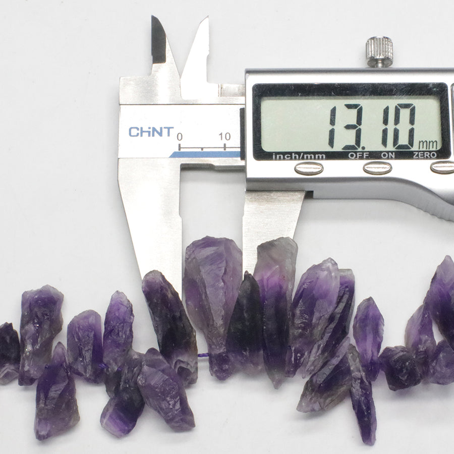 Green Quartz Amethyst Raw Strand Necklace