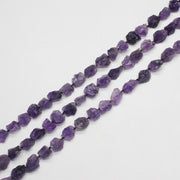 Green Quartz Amethyst Raw Strand Necklace