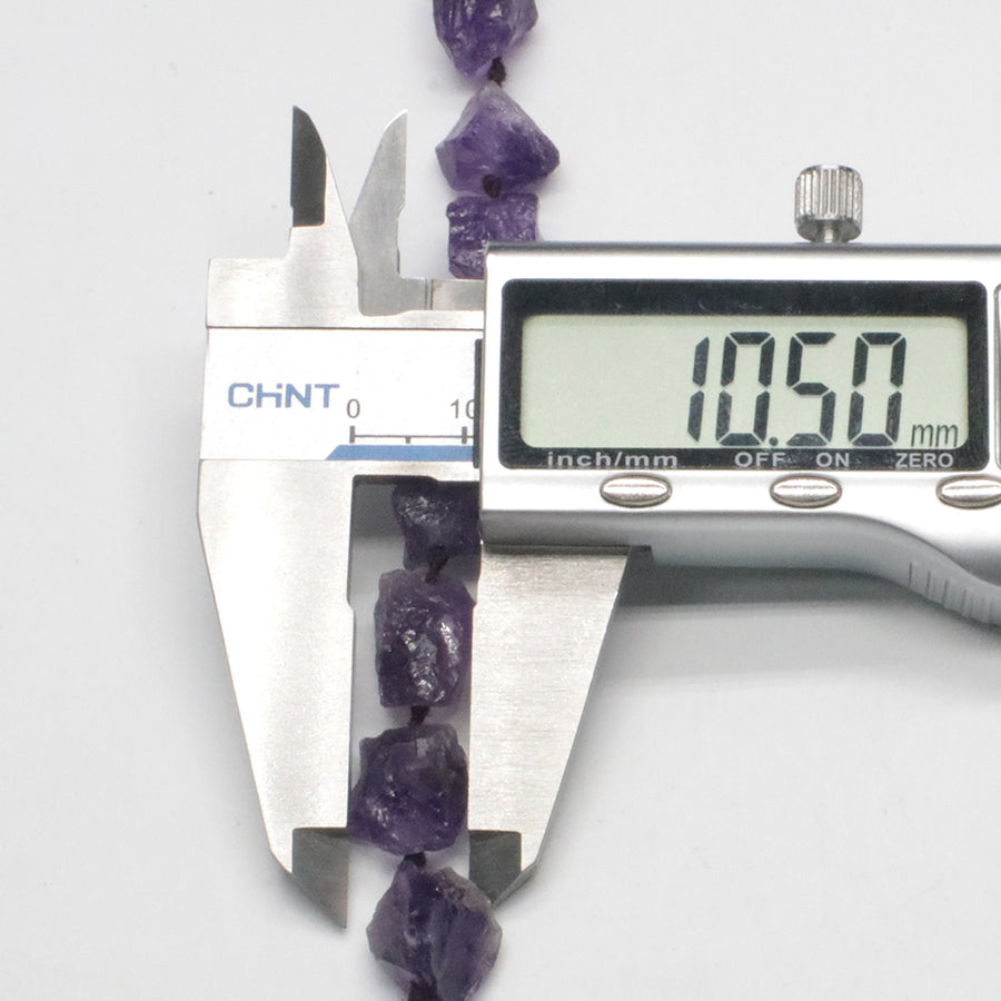 Green Quartz Amethyst Raw Strand Necklace