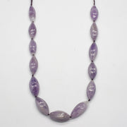 Green Quartz Amethyst Raw Strand Necklace