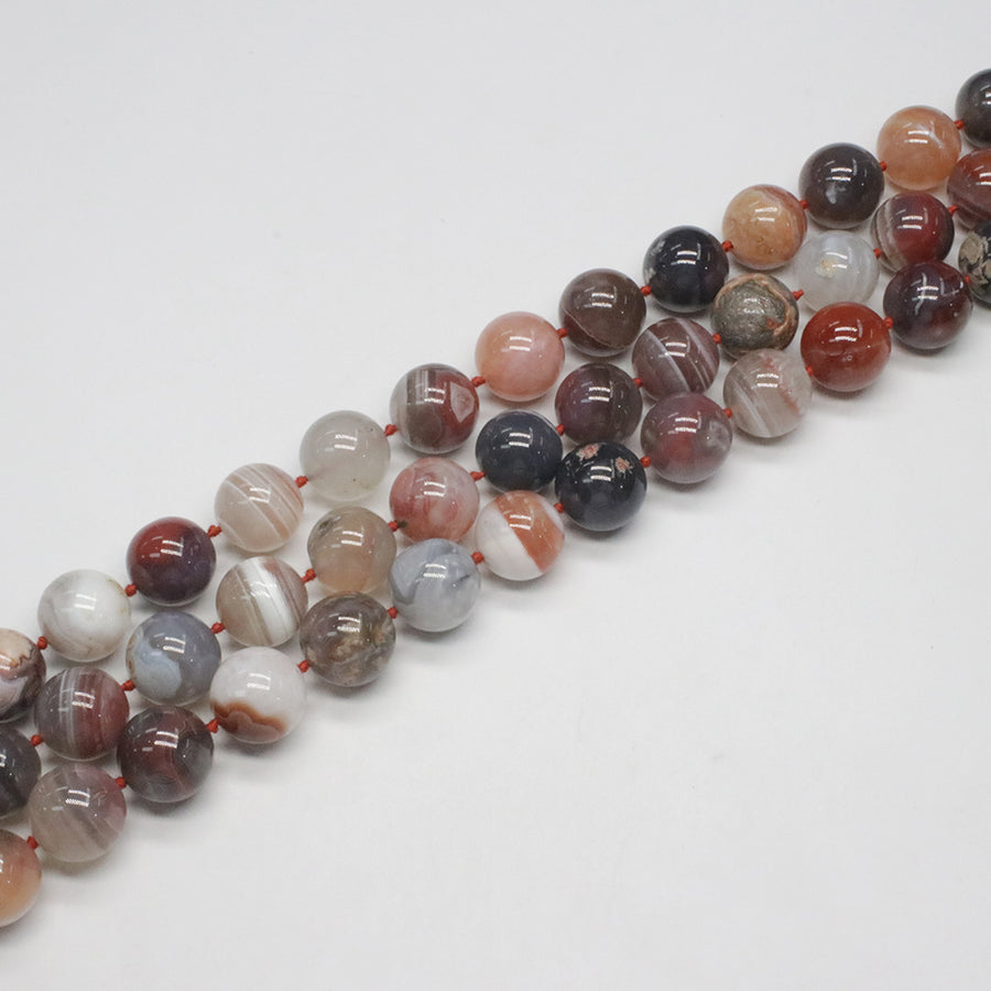 10mm 13mm 18mm Botswana Agate Round Beads Strand