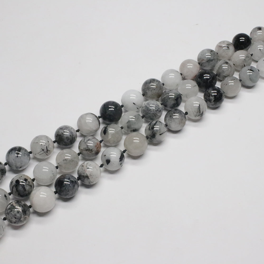 10mm 13mm 16mm Black Rutilated Quartz Round bead Strand