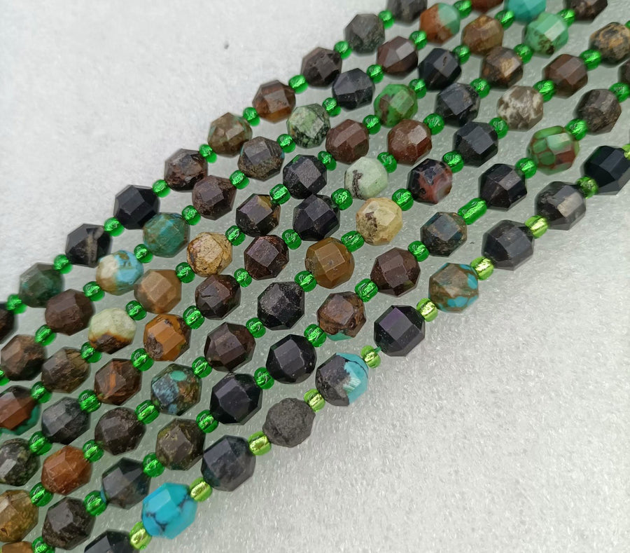 Natural Stone Faceted Satellite Beads Strands Price For 5 Strands