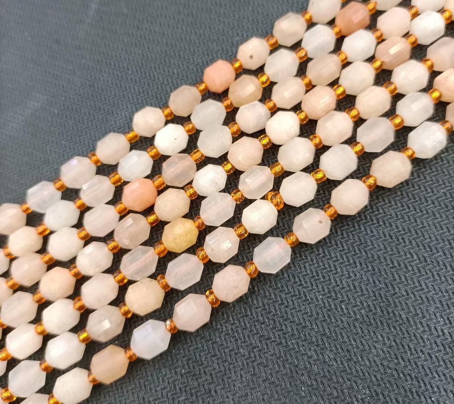 Natural Stone Faceted Satellite Beads Strands Price For 5 Strands