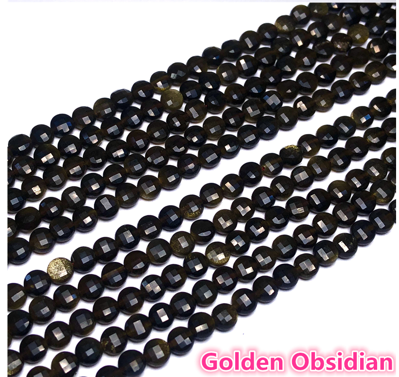 4 MM Natural Stone Faceted Coin Strands Price For 5 Strands