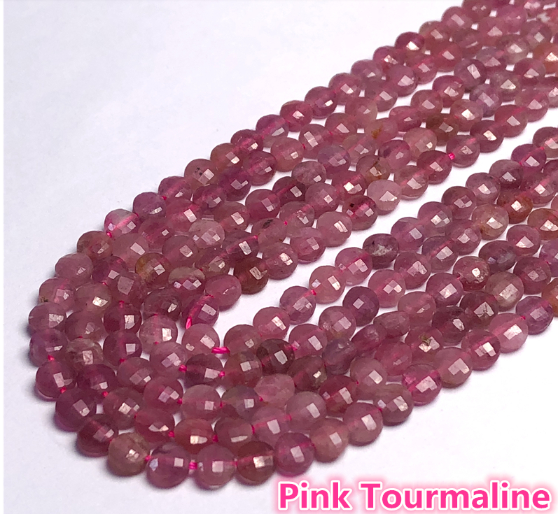 4 MM Natural Stone Faceted Coin Strands Price For 5 Strands