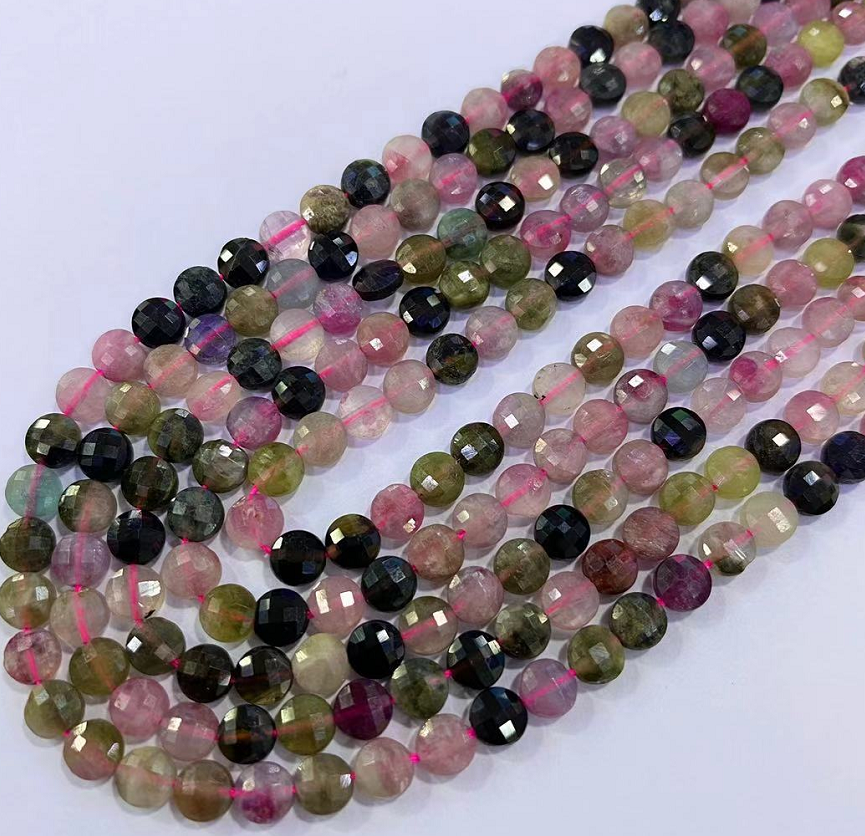 4 MM Natural Stone Faceted Coin Strands Price For 5 Strands