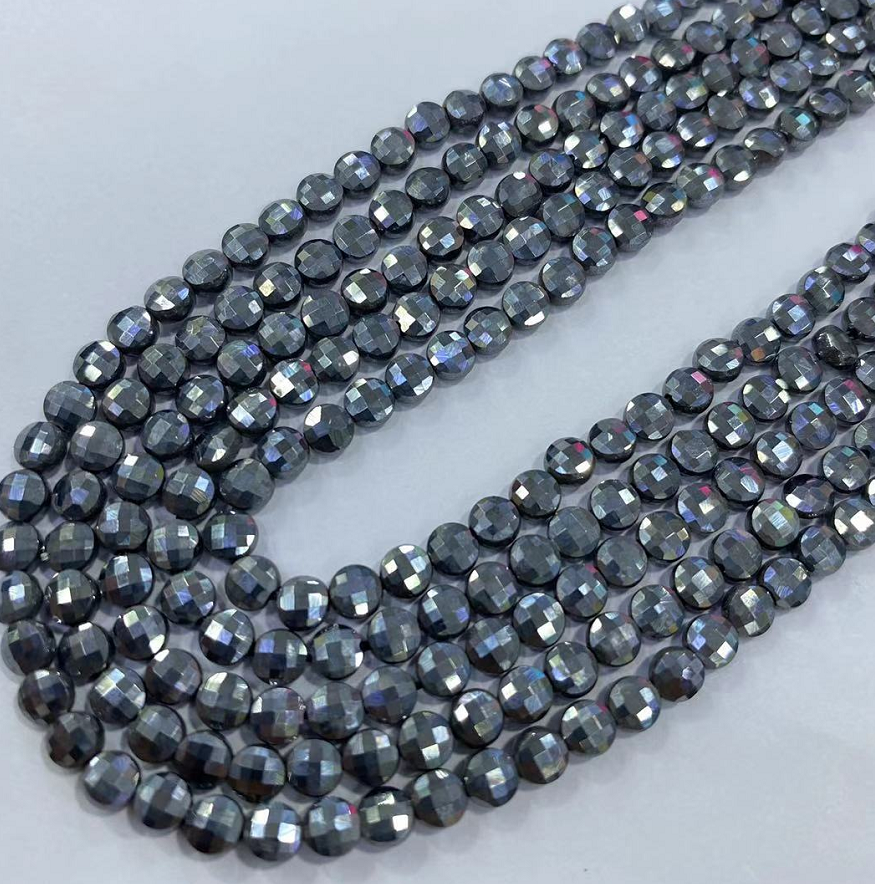 4 MM Natural Stone Faceted Coin Strands Price For 5 Strands