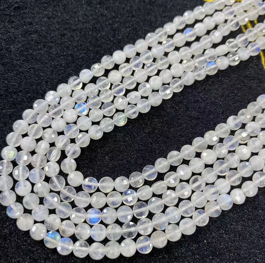 4 MM Natural Stone Faceted Coin Strands Price For 5 Strands