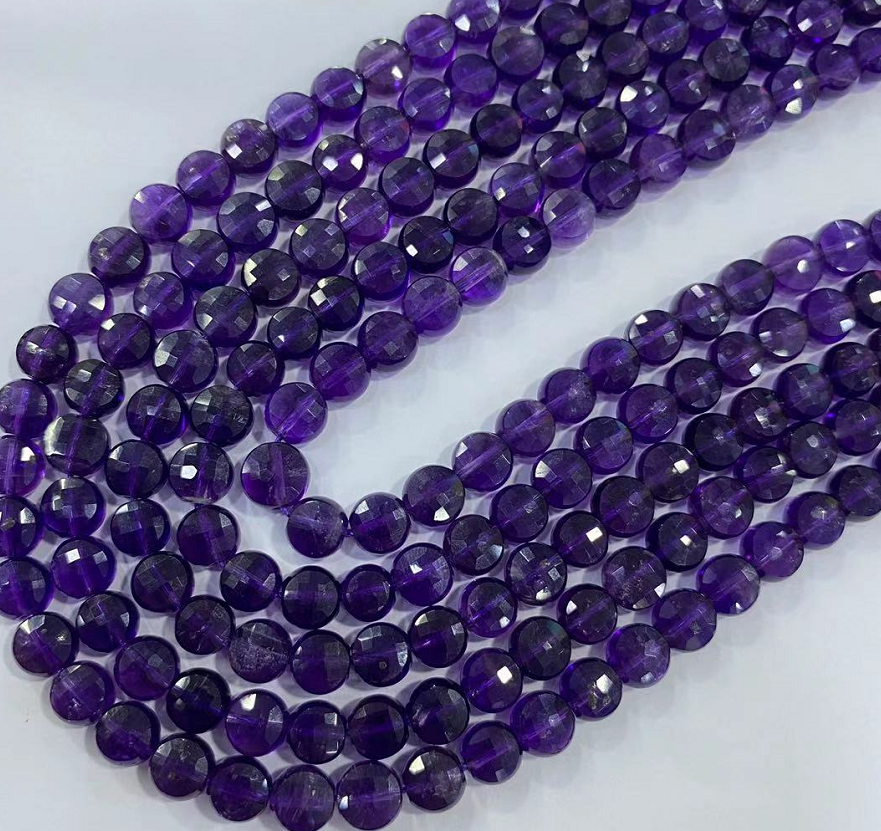 4 MM Natural Stone Faceted Coin Strands Price For 5 Strands