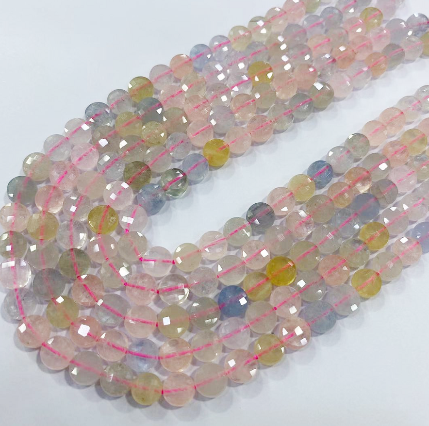 4 MM Natural Stone Faceted Coin Strands Price For 5 Strands