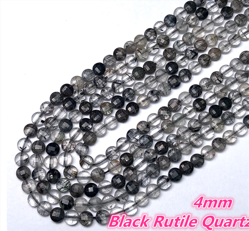 4 MM Natural Stone Faceted Coin Strands Price For 5 Strands