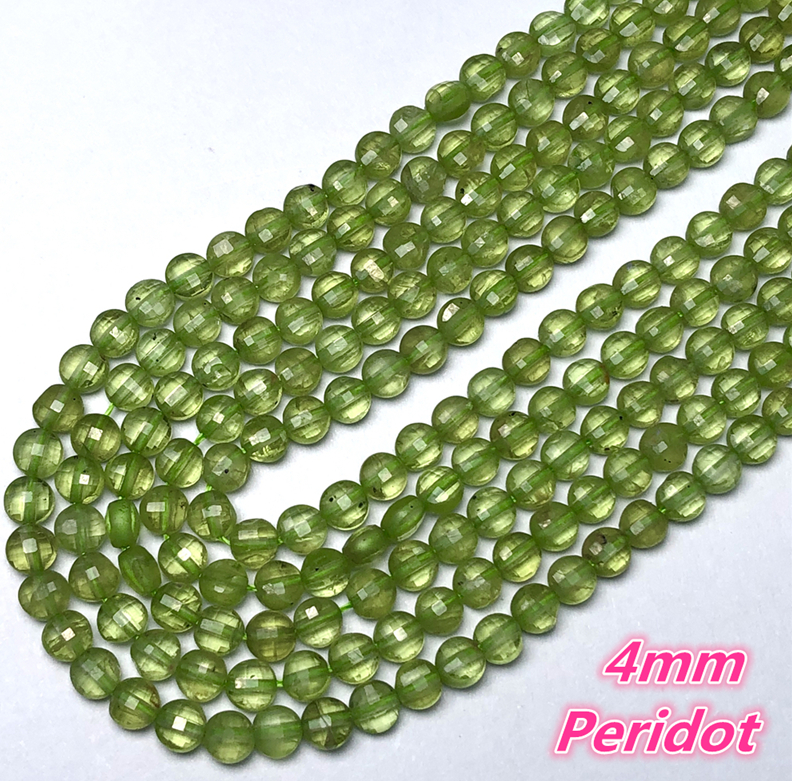 4 MM Natural Stone Faceted Coin Strands Price For 5 Strands