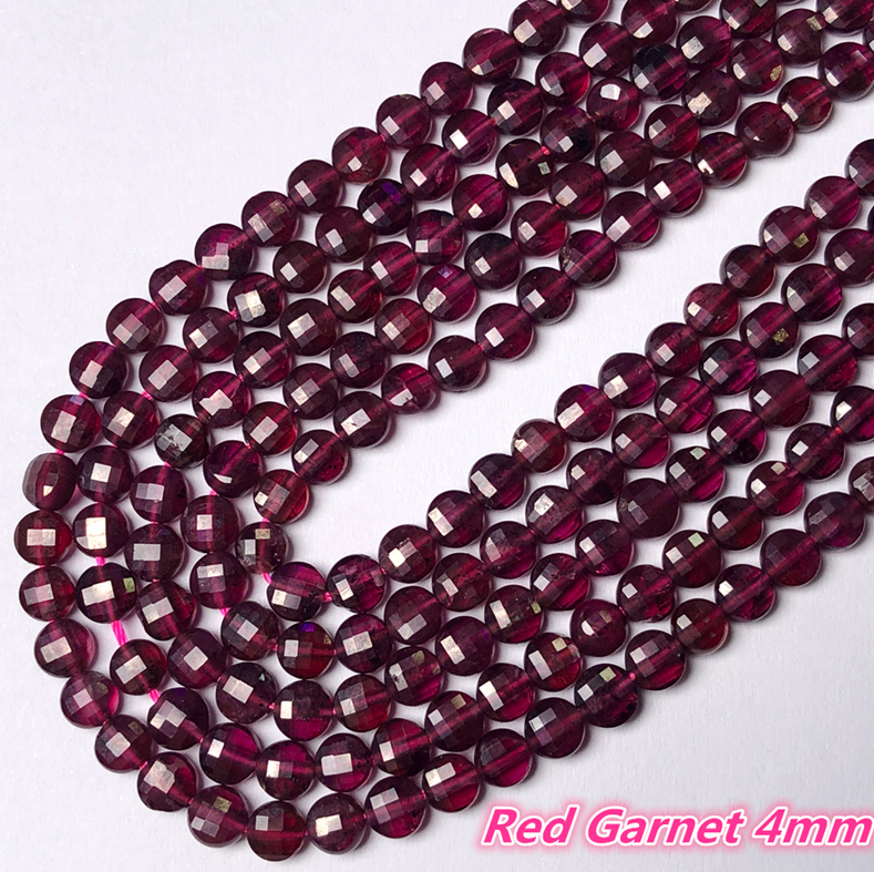 4 MM Natural Stone Faceted Coin Strands Price For 5 Strands