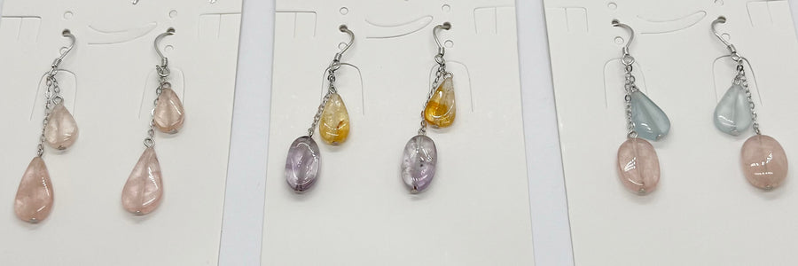Sterling silver earring with natural stone