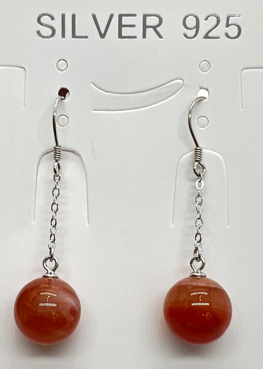 Sterling silver earring with natural stone
