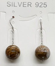 Sterling silver earring with natural stone