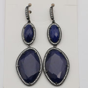 New Fashion CZ Hook Drop Earring Natural Stone Pendant Brass Plated With Cubic Zircon For Young Lady