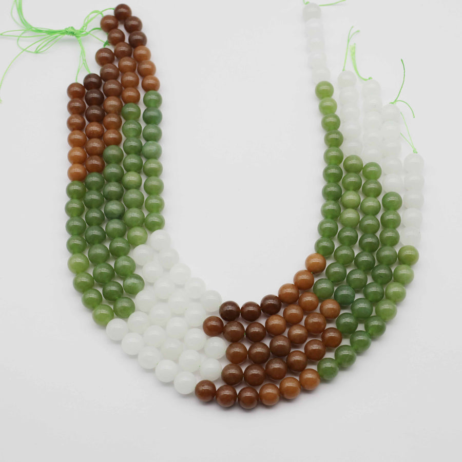 Regular Gemstone 6mm 8mm 10mm HeTian Jade Beads Jewelry Design Fitting Accessories Price For 5 Strands