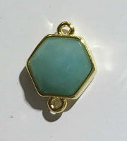 Pendants And Connectors Of Natural Blue Amazonite Price For 10 PCS