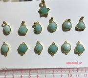 Pendants And Connectors Of Natural Blue Amazonite Price For 10 PCS
