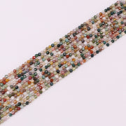 3 MM Round Natural Stone Beads Faceted For Jewelry Design Material Earring Necklace Bracelet Choker Bohemian Style Price For 5 Strands