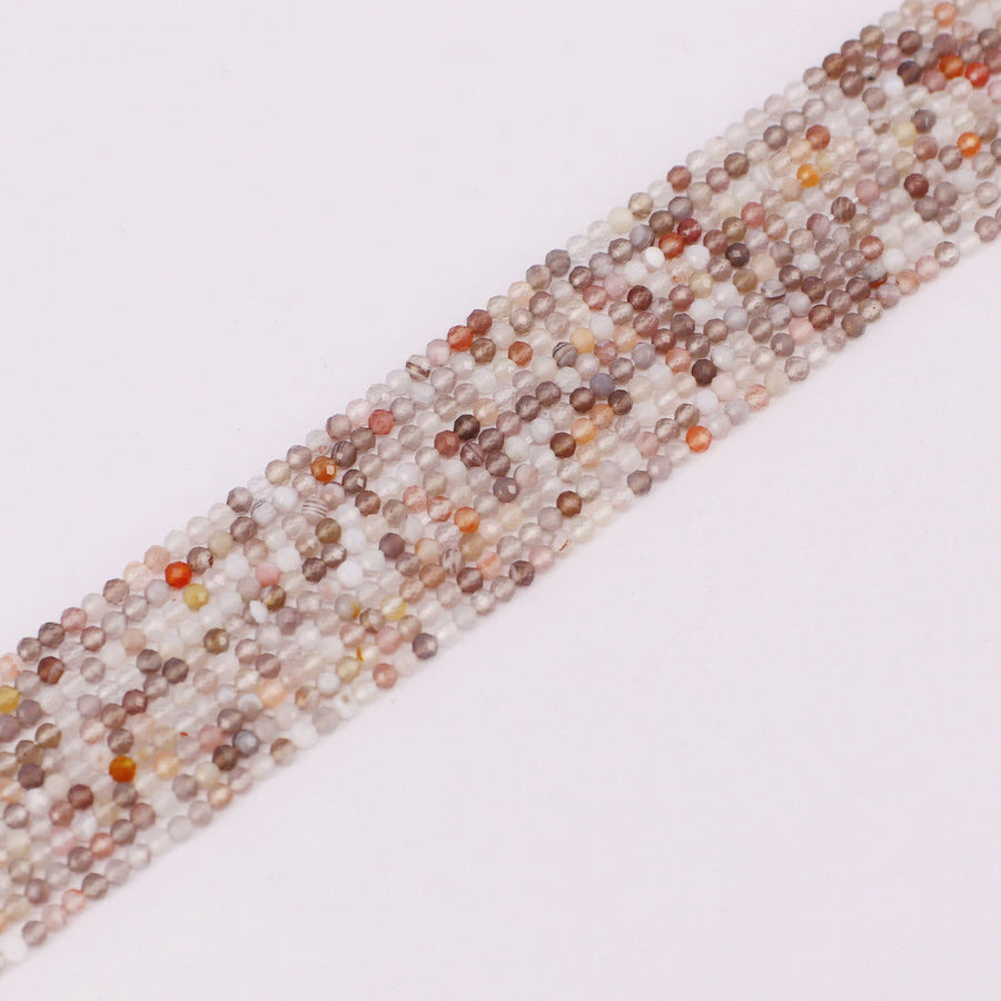 3 MM Round Natural Stone Beads Faceted For Jewelry Design Material Earring Necklace Bracelet Choker Bohemian Style Price For 5 Strands