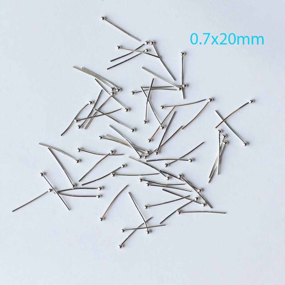 1000pcs/Bag 0.7mm Thickness 2mm Round Head Jewelry Pin Gold/Platina Plated Design Necklace Bracelet Earring Making DIY Material Fitting