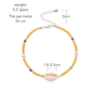 Mehrfarbiger Bohemia Fußkettchen Preis für 5 Stück