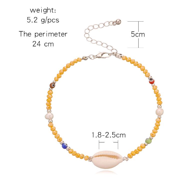 Mehrfarbiger Bohemia Fußkettchen Preis für 5 Stück