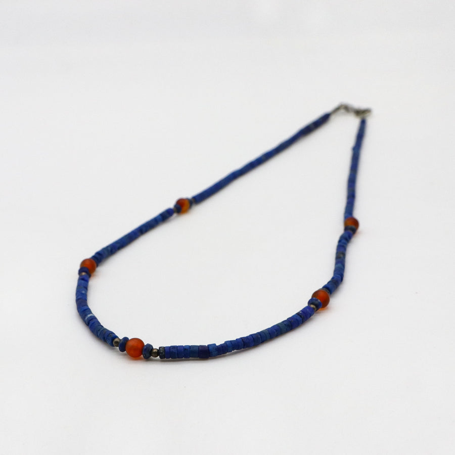 Vintage Style 2.5mm Lapis  Necklace