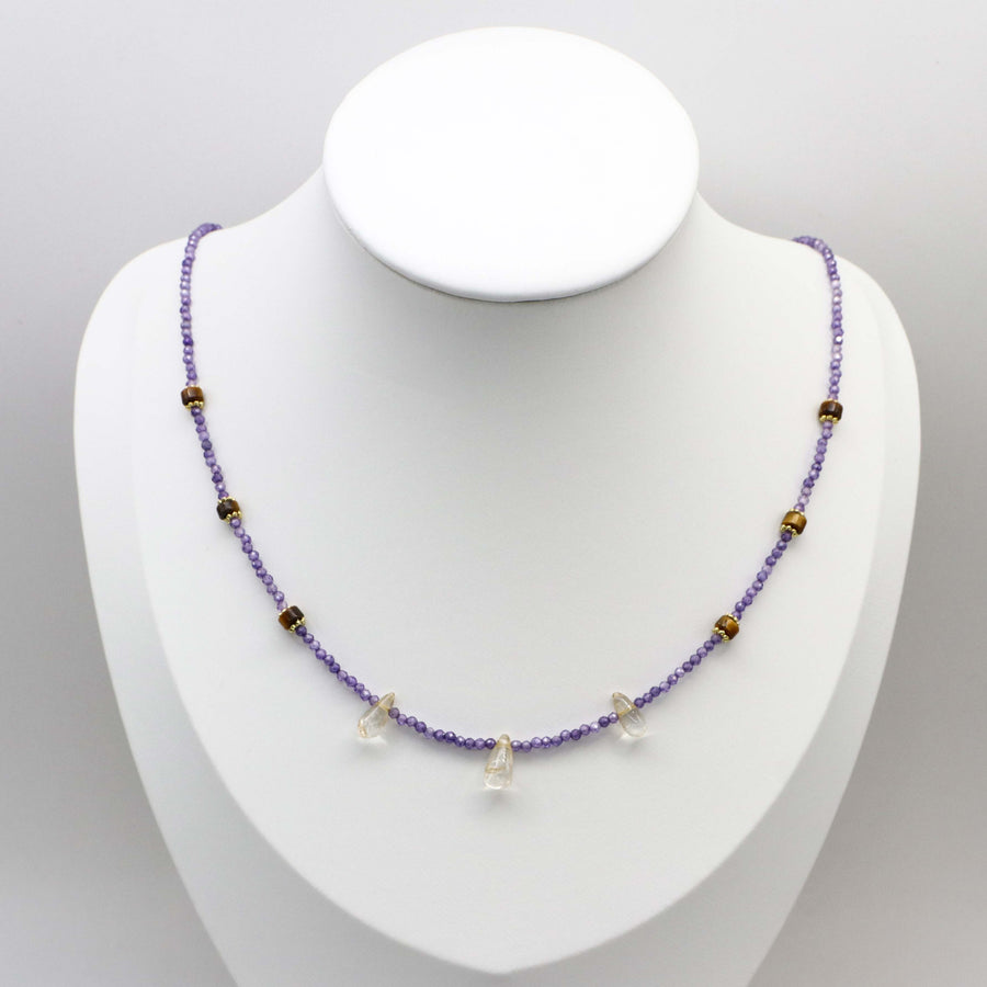2mm Faceted Zircon Classic Style Necklace