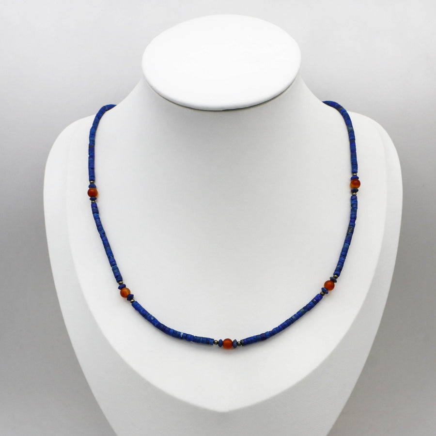 Vintage Style 2.5mm Lapis  Necklace