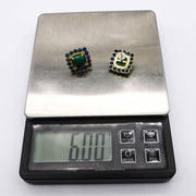 Retro Classic Square Natural Stone Earring