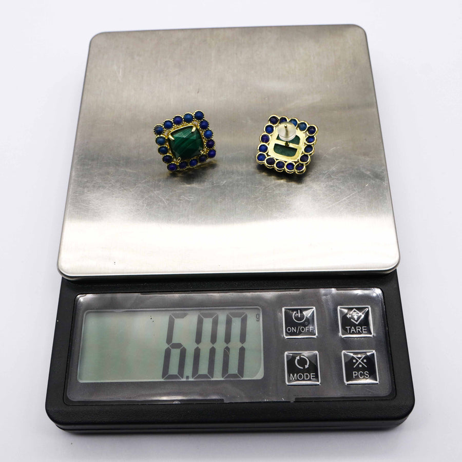 Retro Classic Square Natural Stone Earring