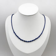 2 mm Frosted Lapis Necklace Vintage Style