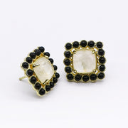 Retro Classic Square Natural Stone Earring