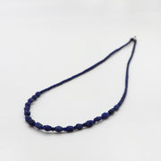 2 mm Frosted Lapis Necklace Vintage Style