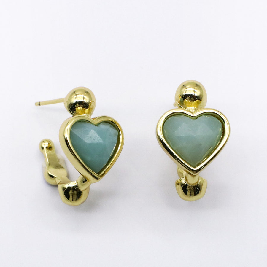 Sweet Heart Shape Classic Natural Stone Earring