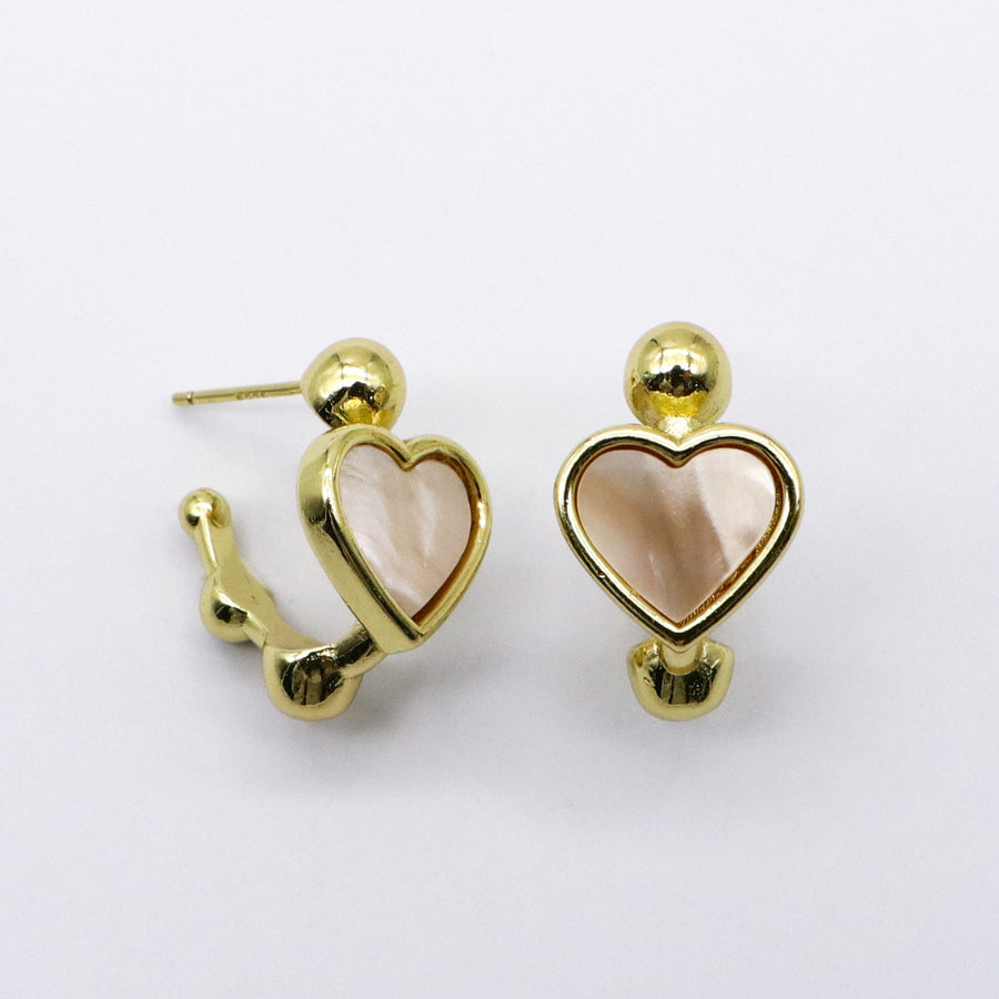 Sweet Heart Shape Classic Natural Stone Earring