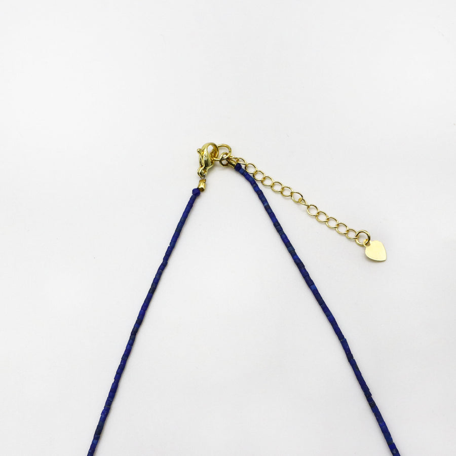 Simple Style 1.5mm Lapis Heishi Necklace