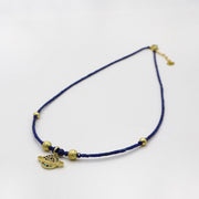 Simple Style 1.5mm Lapis Heishi Necklace