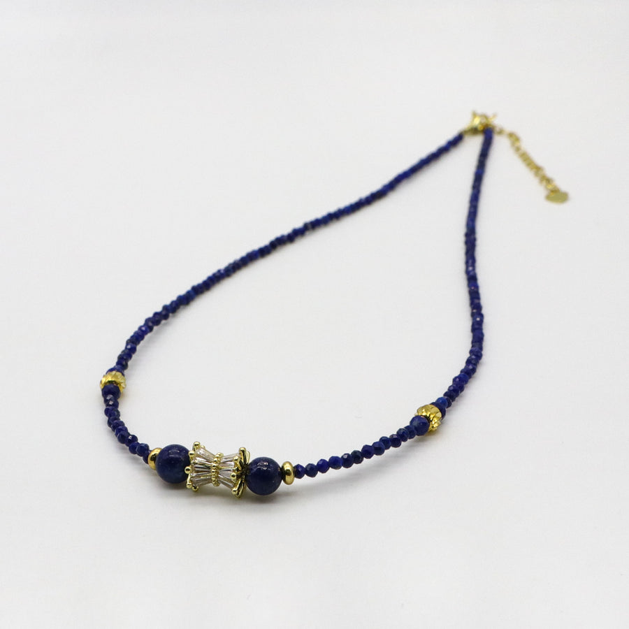 2 mm High Quality Faceted Lapis Necklace Luxurious Style