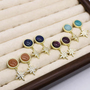 New Classic Fashion Hexagram Natural Stone Earring