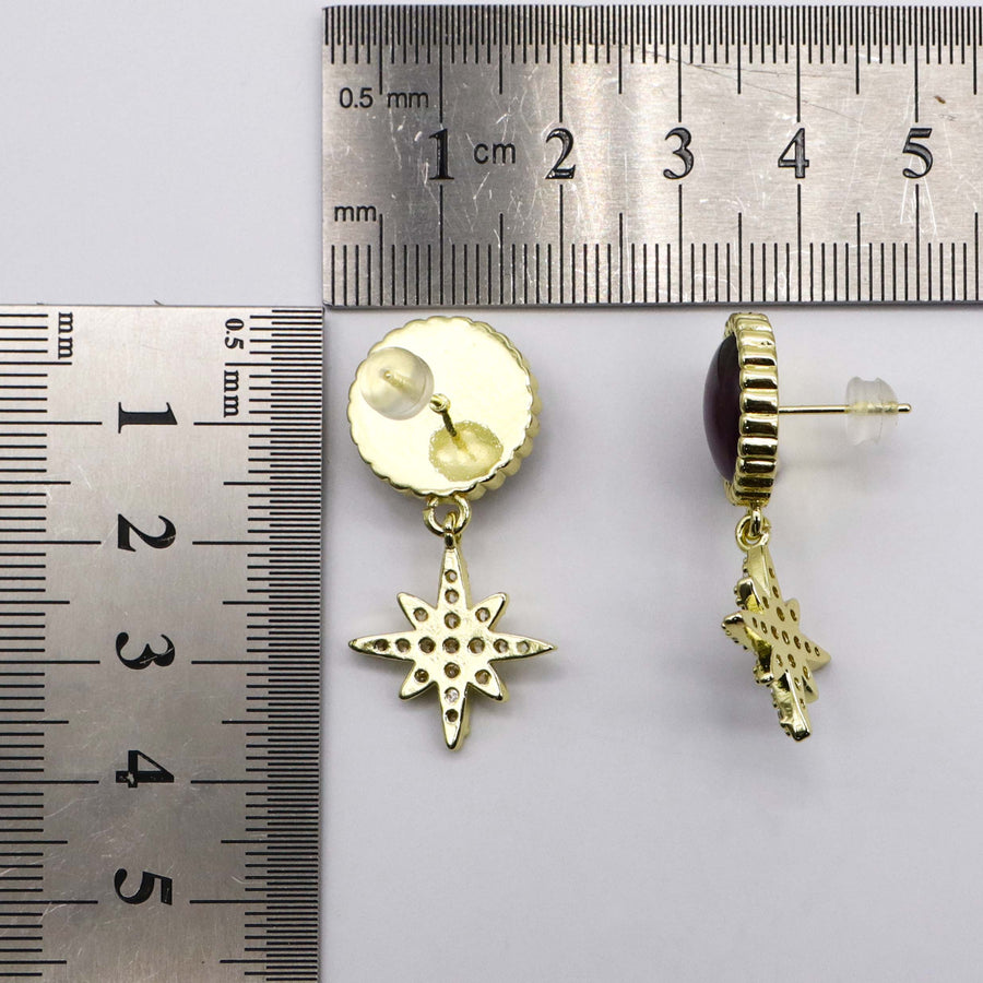 New Classic Fashion Hexagram Natural Stone Earring